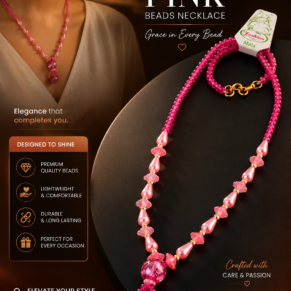 Plastic Chain with Pink Beads